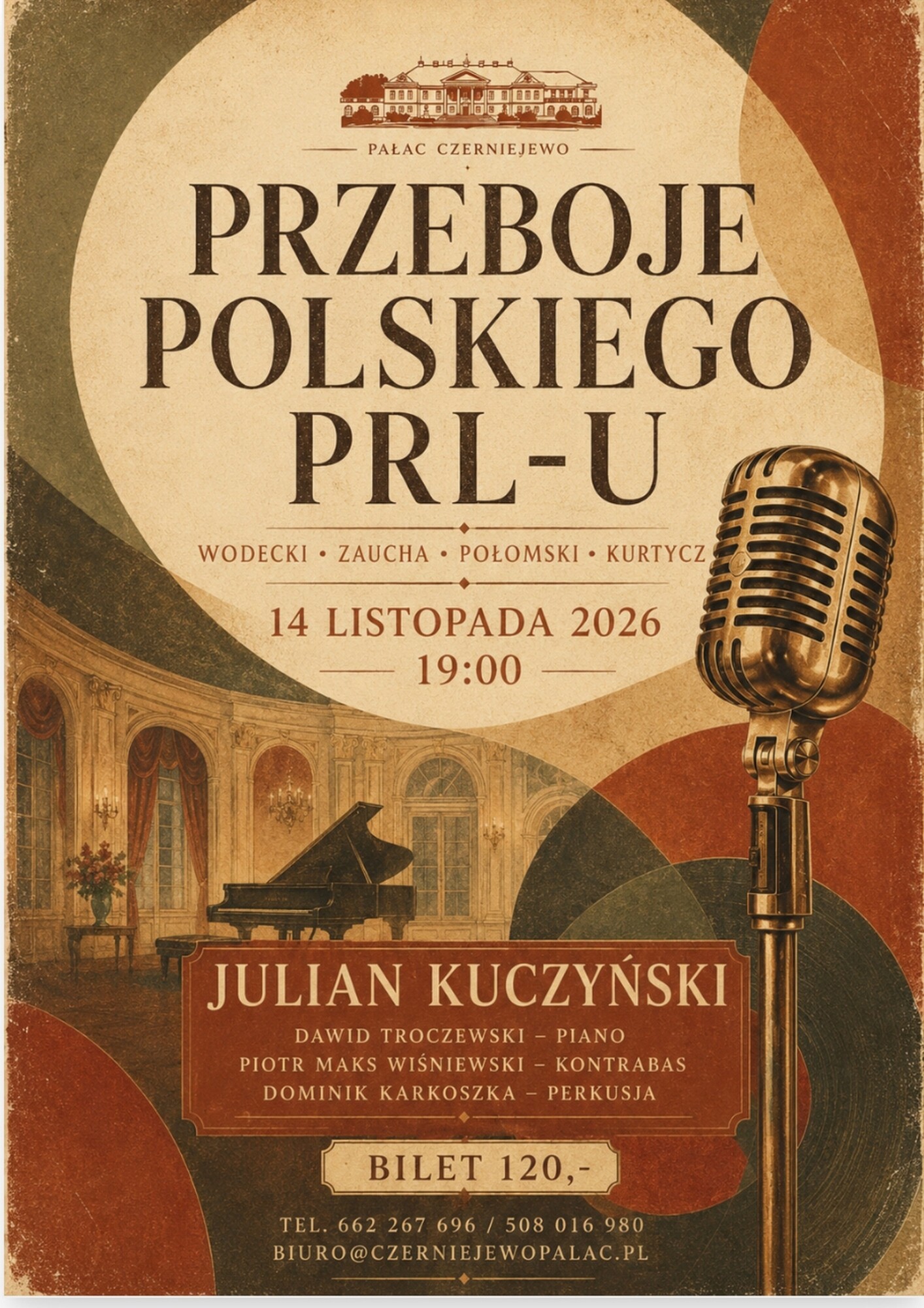 Plakat koncertu Przeboje Polskiego PRL-u, 14.11.2026