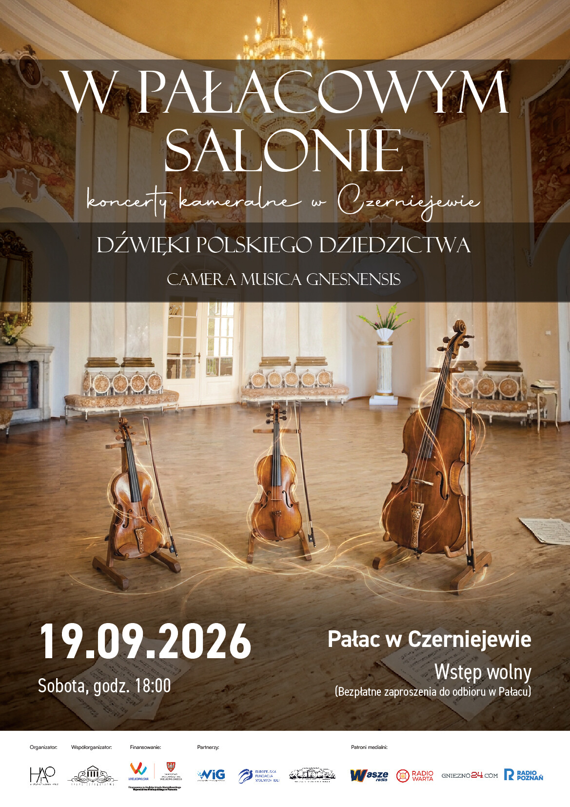 Plakat koncertu W Pałacowym Salonie – Dźwięki Polskiego Dziedzictwa, 19.09.2026